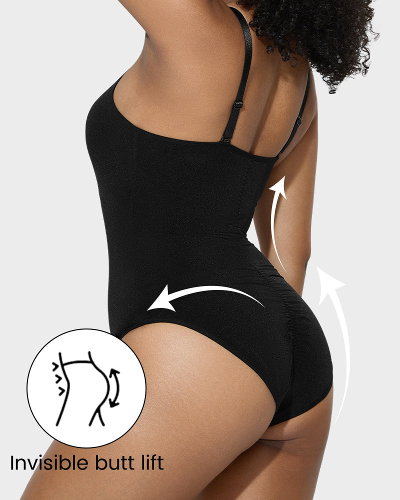 Criss-Cross Mesh Sculpting Bodysuit