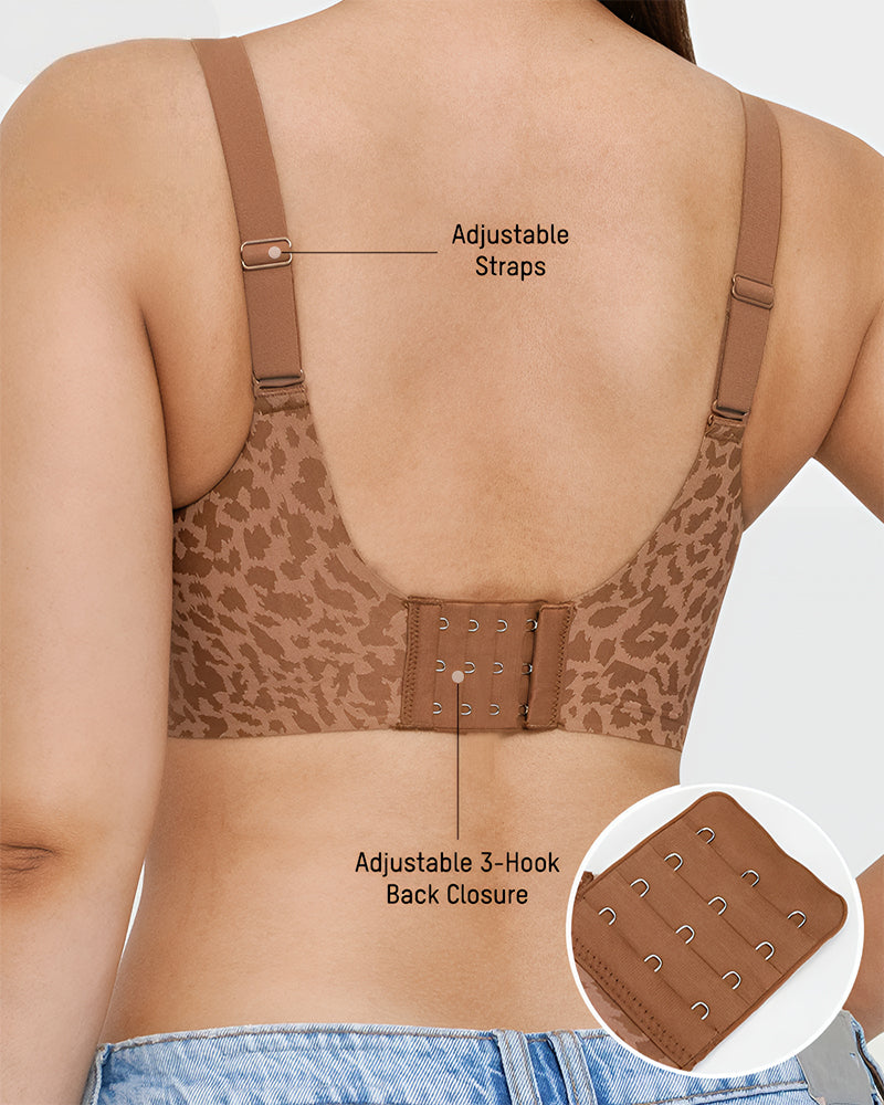 Curvefaja Wireless Leopard V-Neck Contour Bra