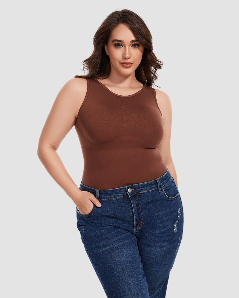 Curvefaja® Crew Neck Sleeveless Sculpting Bodysuit Shapewear
