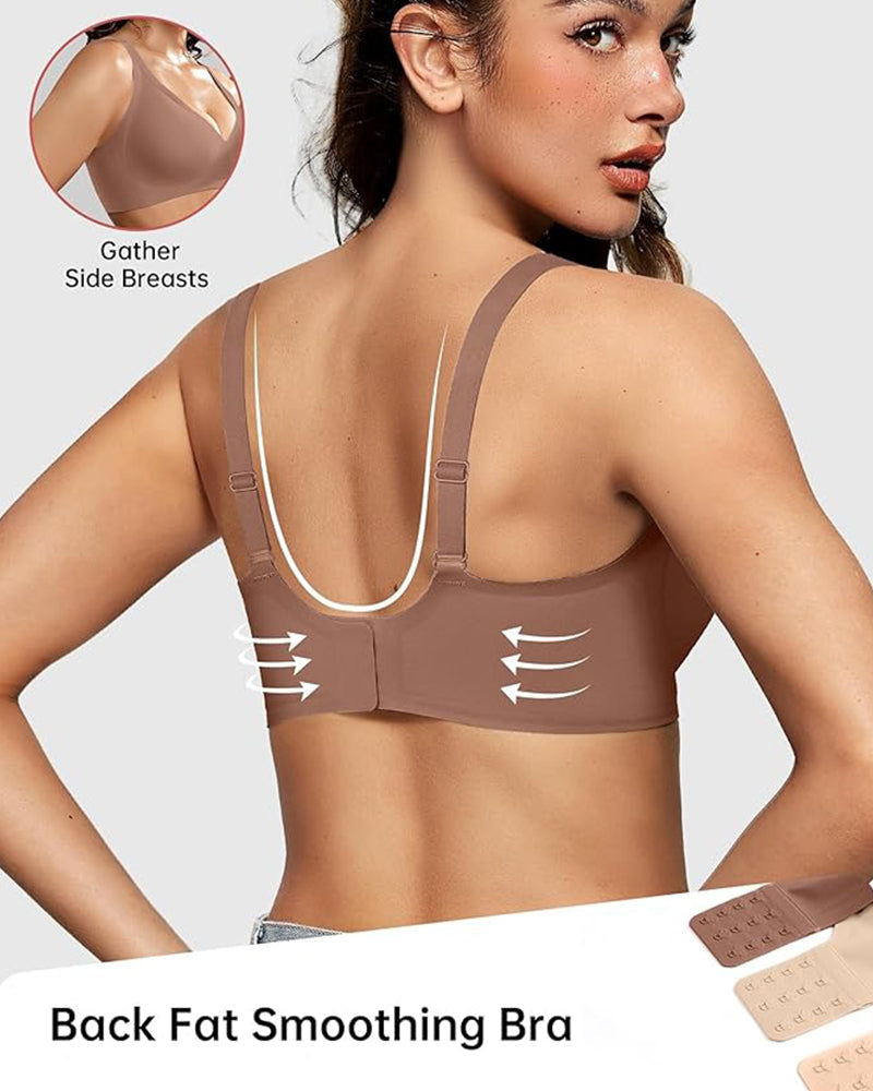 Curvefaja Seamless Deep V Push-Up Wireless Bra Truekind Convertible Strapless Bandeau Bra with Wireless Comfort, Anti-Slip Grip & Removable Straps