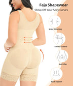 Curvefaja® Fajas Colombianas Shapewear for Women Tummy Control Post Surgery Full Body Shaper Butt Lifter with Zipper Crotch