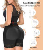 Curvefaja® Fajas Colombianas Shapewear for Women Tummy Control Post Surgery Full Body Shaper Butt Lifter with Zipper Crotch