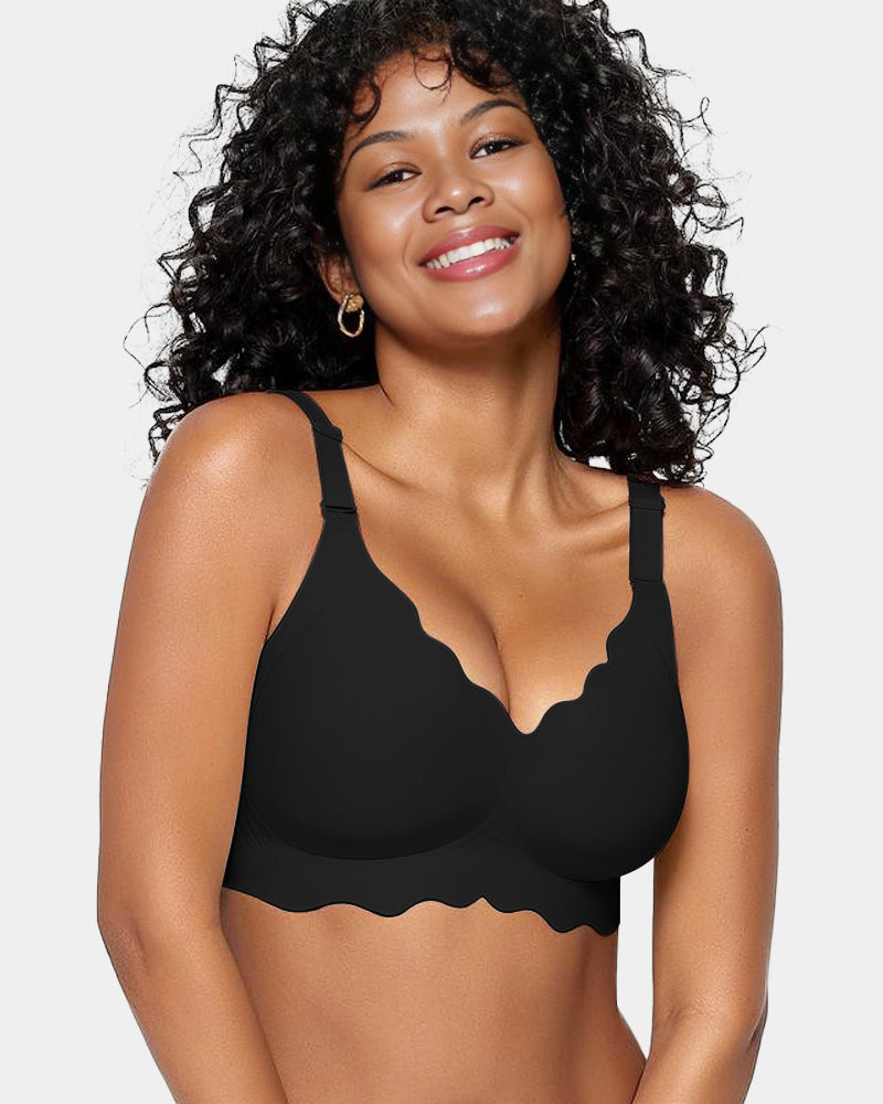 Curvefaja Soft Full Coverage Scalloped Wireless Jelly Bra