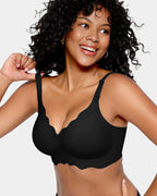 Curvefaja Soft Full Coverage Scalloped Wireless Jelly Bra
