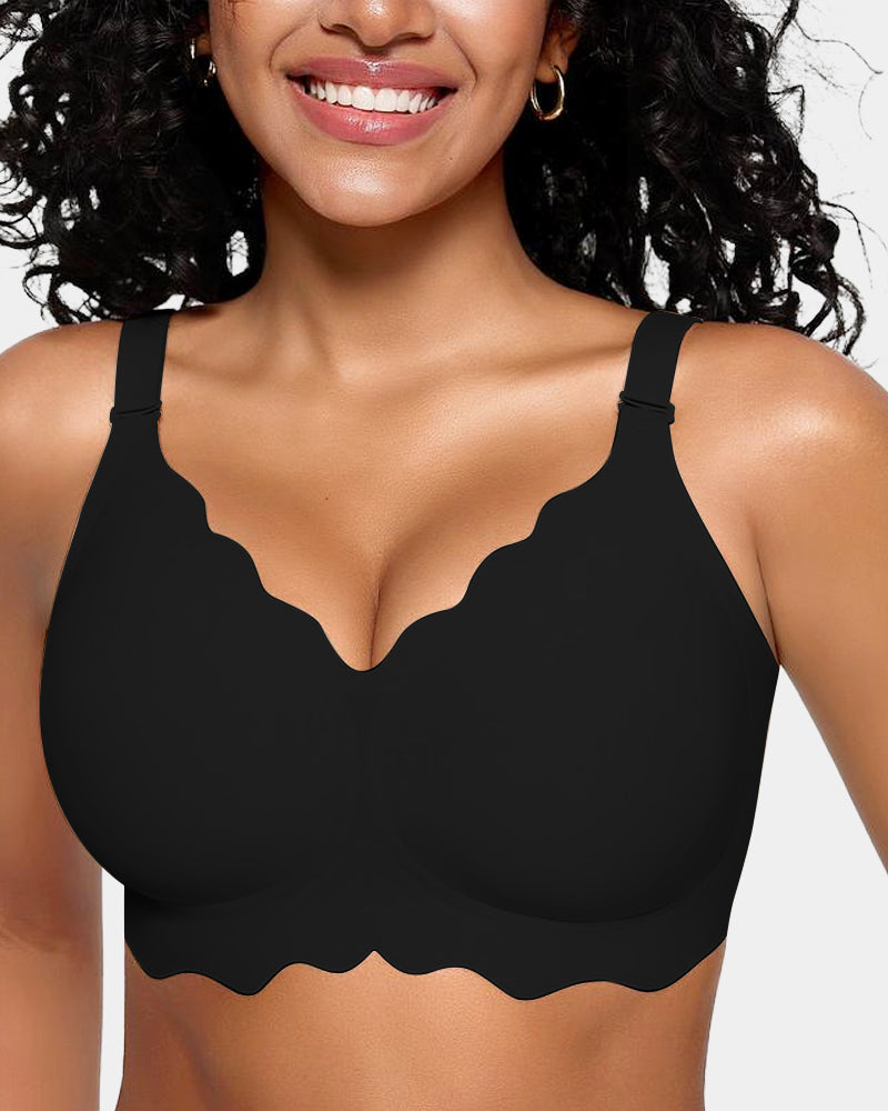 Curvefaja Soft Full Coverage Scalloped Wireless Jelly Bra