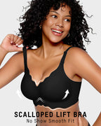 Curvefaja Soft Full Coverage Scalloped Wireless Jelly Bra