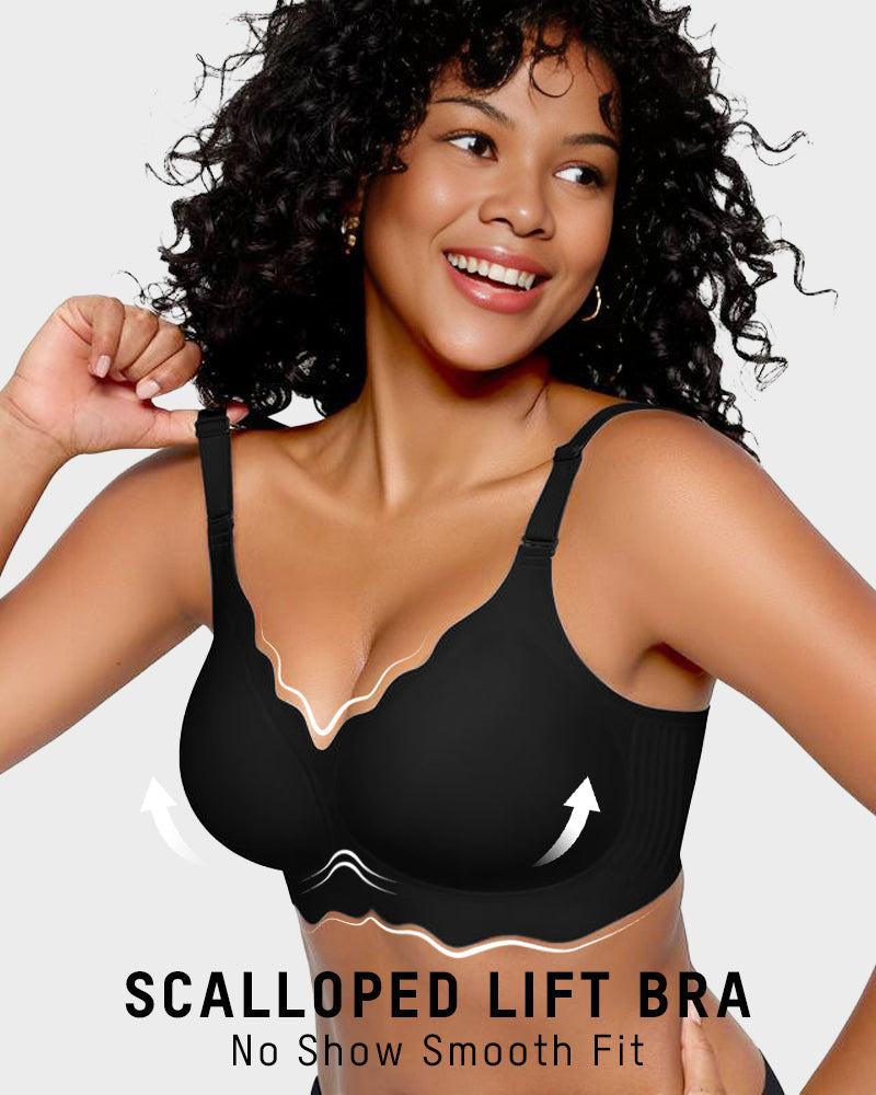 Curvefaja Soft Full Coverage Scalloped Wireless Jelly Bra