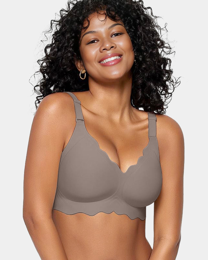 Curvefaja Soft Full Coverage Scalloped Wireless Jelly Bra