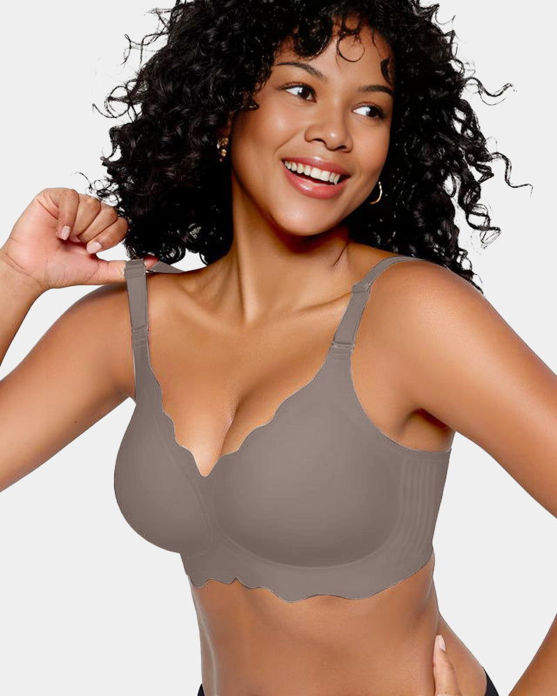 Curvefaja Soft Full Coverage Scalloped Wireless Jelly Bra