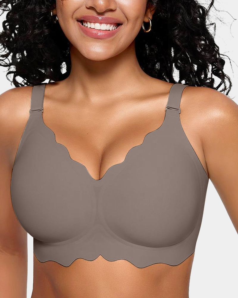 Curvefaja Soft Full Coverage Scalloped Wireless Jelly Bra