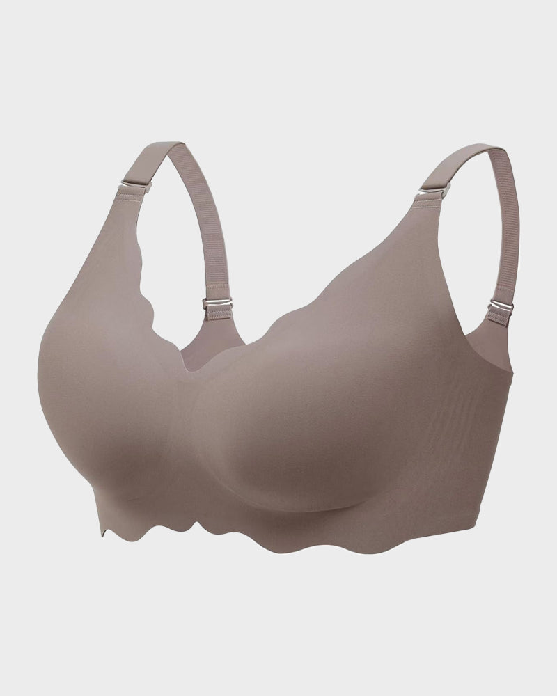 Curvefaja Soft Full Coverage Scalloped Wireless Jelly Bra