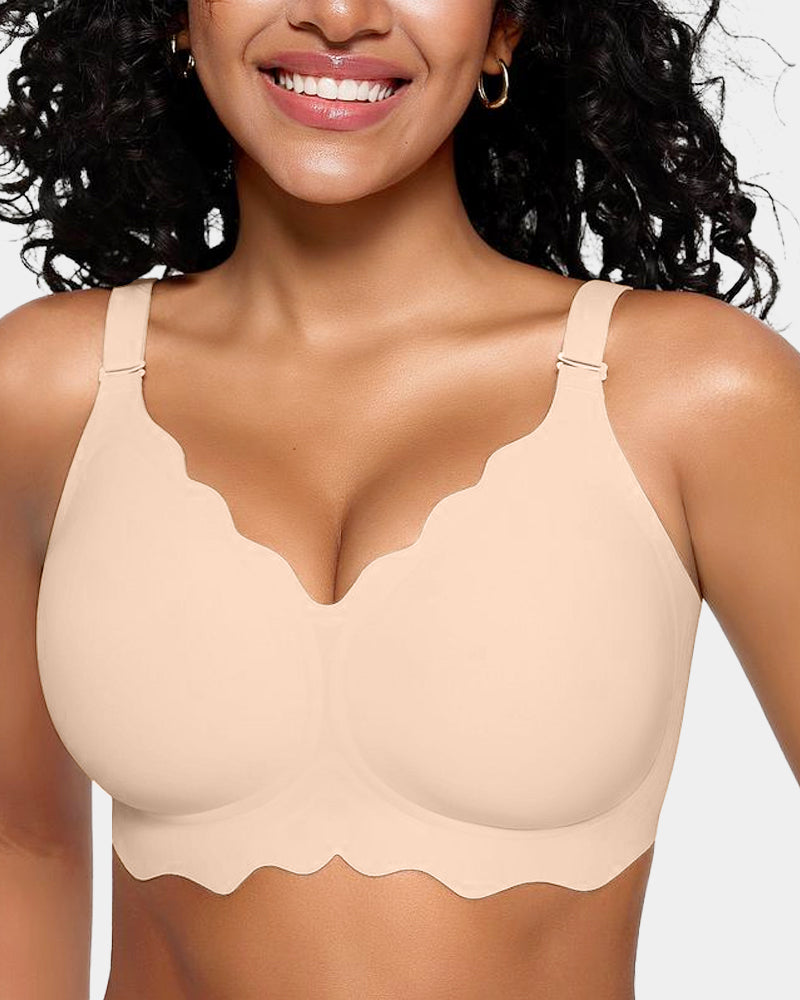 Curvefaja Soft Full Coverage Scalloped Wireless Jelly Bra