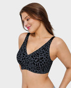 Curvefaja Wireless Leopard V-Neck Contour Bra
