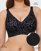 Curvefaja Wireless Leopard V-Neck Contour Bra