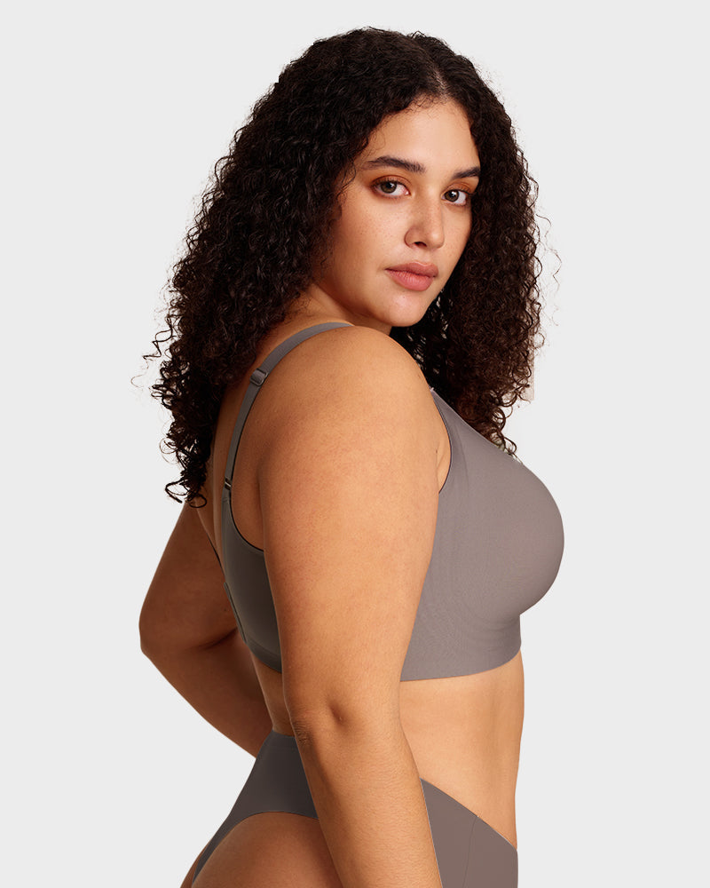 Curvefaja Womens Wireless Bras V Mesh Comfortable Bralette Supportive