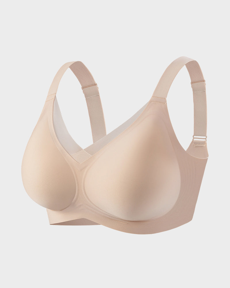 Curvefaja Womens Wireless Bras V Mesh Comfortable Bralette Supportive