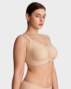 Curvefaja Womens Wireless Bras V Mesh Comfortable Bralette Supportive