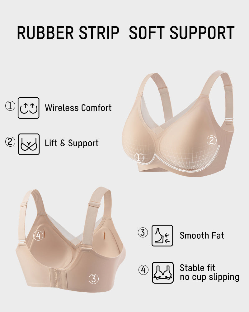 Curvefaja Womens Wireless Bras V Mesh Comfortable Bralette Supportive