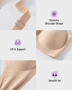 Curvefaja Womens Wireless Bras V Mesh Comfortable Bralette Supportive
