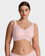Curvefaja Womens Wireless Bras V Mesh Comfortable Bralette Supportive