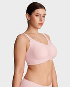 Curvefaja Womens Wireless Bras V Mesh Comfortable Bralette Supportive