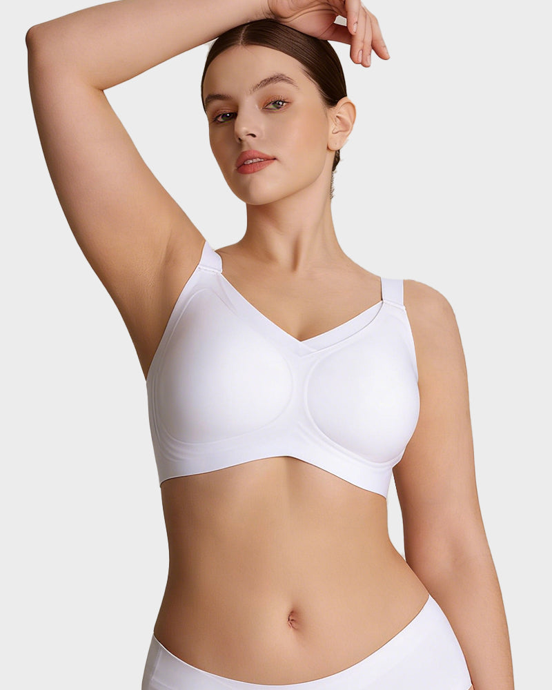 Curvefaja Womens Wireless Bras V Mesh Comfortable Bralette Supportive