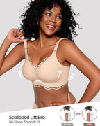 Curvefaja Soft Full Coverage Scalloped Wireless Jelly Bra