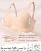 Curvefaja Soft Full Coverage Scalloped Wireless Jelly Bra
