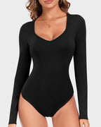 Curvefaja® Seamless Long Sleeve V-Neck Sculpting Bodysuit