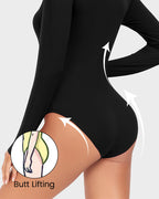Curvefaja® Seamless Long Sleeve V-Neck Sculpting Bodysuit