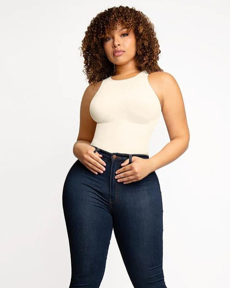 Curvefaja® Crew Neck Sleeveless Sculpting Bodysuit Shapewear